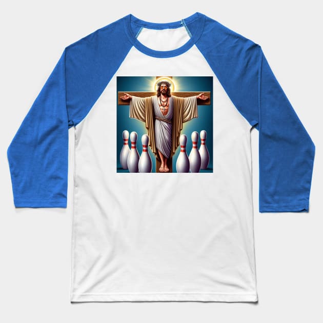 The Dude as Jesus Baseball T-Shirt by Iceman_products